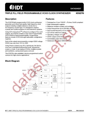 ICS276PGI datasheet  